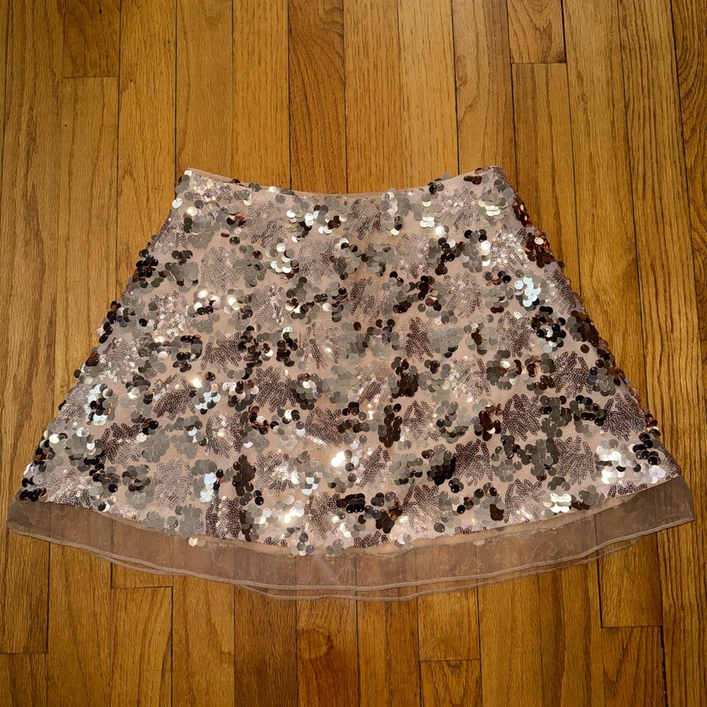 Showpo Silver Sequin Mini Skirt A-Line Cocktail